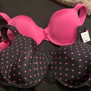 Jessica Simpson Pink and Black Bras with Underwire Support